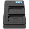 Miniatyrbillede 2 af 5: Bærbar kamera batterioplader til NB-6L USB kamera dobbelt oplader med LCD-skærm