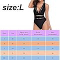 Miniatyrbillede 2 af 5: Tempt Me Dame One Piece Plunge V-udskæring Monokini Sexet Udhulet Badedragt Sort black L
