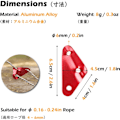 Miniatyrbillede 1 af 3: Ocean Red - 12 stk. aluminiumslegering camping rebstrammer Guyline