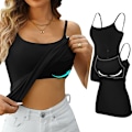 Miniatyrbilde 1 av 5: Kvinners Camisole ermeløs Cami Vest Topp Yoga Tank topp svart black XL
