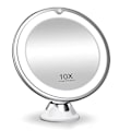 Miniatyrbild 1 av 9: Sminkspegel med Sugpropp, LED-ljus och 10x Förstoring Vit Vit[qb] White White