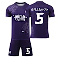 Pikkukuva 1 / 2: 24-25 Real Madrid yhteinen nro 5 Bellingham lasten jalkapalloharjoituspukusetti violetti Purple 28