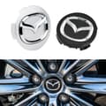 4-pak - Mazda hjulkapsler / hjulnav-badges - B[BT] 57mm - Silver