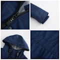 Miniatyrbillede 3 af 7: Dames vinter varm sherpa foret jakke Heavy Parka frakke med hætte Navy Navy XL