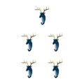 Miniatyrbillede 1 af 5: 1/2/3/5 Robust og holdbar dyrehoved nøglekrog til enkel Retro blå (hjort) Retro blue (deer) 5 Sets
