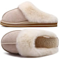 Miniatyrbillede 1 af 4: Dame Fluff Dual Memory Foam Hjemmesko Damer Hyggelige Svangstøtte Varme Hjemmesko Slip-on Komfortable Vinter Hjemmesko med Skridsikker Sål