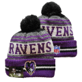 Miniatyrbilde 2 av 5: NFL Aldult Unisex American Football Sport Stickad mössa Fleecefodrad En storlek passar de f Baltimore Ravens