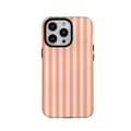 Matt Två-i-ett Randigt Mobilskal Kompatibelt med iPhone 14 Pro Max - Stötsäkert Skyddsfodral i Silikon - Orange Orange iPhone 14 Pro Max