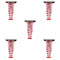 Pikkukuva 2 / 5: 1/2/3/5 Raidallinen Sukat Mukavat Reiden Korkeat Sukat Puku Valkoinen Punainen 50cm White Red 50cm 5 Sets
