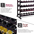 Miniatyrbilde 2 av 4: COSTWAY Vinstativ 24 flasker stativ Lakkert furu Robust modulær oppbevaring for rødvinglass 80x41.5x91.5 CM
