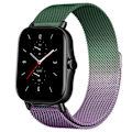 Pikkukuva 1 / 7: Magneettinen silmukka Amazfit GTS/4/2/2e/GTS2 Mini/3/GTR 4/3/2/47mm 20mm 22mm Metal Mesh Smartwatch Mesh Amazfit Bip 5 Ranneke Vihreä Violetti Green Purple 20mm