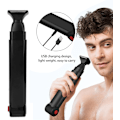 Miniatyrbillede 4 af 5: Elektrisk rygbarbermaskine, bærbar USB genopladelig langskaftet rygbarbering, foldbar kropsbarbermaskine, herre rygskraber[qb]