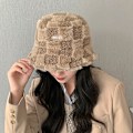 Miniatyrbilde 2 av 5: Lammeplysj fiskerhatt fleece rutete bøttehatt vinter Col Black