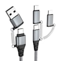 Miniatyrbilde 1 av 5: USB C Multi Hurtiglading Kabel PD 3A Data Synkronisering Nylon Flettet Ledning USB A/C til Type C/Micro/iPhone Adapter QC Hurtiglading Kompatibel med iPhone Lap