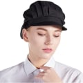 Miniatyrbillede 5 af 5: Sæt med 3 kokkehatte, sort [halv mesh, halv stof] unisex køkken