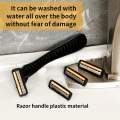 Miniatyrbild 3 av 9: Mäns 3-lagers Razor Blade Manuell Rakning För Män Ersätt Huvud Bekväma Rakblad 1Holder And 24Blades