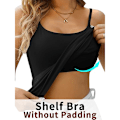 Miniatyrbilde 2 av 5: Kvinners Camisole ermeløs Cami Vest Topp Yoga Tank topp svart black M