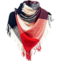 Miniatyrbillede 3 af 5: Vinter Tartan Sjal Langt Sjal Plaid Varmt Sjal Wraps Tæppe Sjal til Damer Tassel Sjal Lang Stole Blue+red Tartan