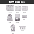 Miniatyrbild 2 av 6: Resväska Organizer Set 8-delar, packningskuber för ryggsäck, packpåsar