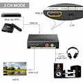 Miniatyrbild 3 av 5: 4K HDMI Ljudomvandlare 2160p HDMI till HDMI+Optisk SPDIF/Toslink RCA L/R Ljudextraherare Digital till Analog DAC Videoadapter 4KX2K Blu-ray [qb]