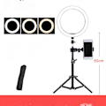 Miniatyrbilde 1 av 5: 26cm LED-ringlys for sminke, ringlys for videostudio, sminke, dimbar, 3 lysmoduser, enkel å bære og installere