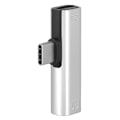 Pikkukuva 1 / 5: 2 in 1 Type-C - 3,5 mm:n kuulokeliitäntä USB-latausadapteri, hopea