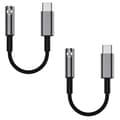 Miniatyrbilde 1 av 5: USB C til 3,5 mm hodetelefonkontakt adapter (2-pakning), USB Type