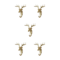 Miniatyrbillede 3 af 5: 1/2/3/5 Robust og holdbar dyrehoved nøglekrog til enkelt gylden (hjort) golden (deer) 5 Sets