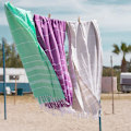Miniatyrbild 4 av 5: Strand - Badlakan Turkisk Bomull Bad Spa Bastu Hamam Resa Yoga Gym Yacht Lakan Wrap Filt 100 x 180 cm (Teal)