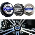 4-Pack - Volvo Centrumkåpor / Hjulnavsemblem - Bil 70 70 64mm Grå