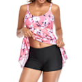 Miniatyrbillede 2 af 5: Kvinde Oversize Tankini Tropisk Top & Shorts Sommer Strand AA A 2XL
