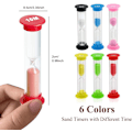 Miniatyrbillede 2 af 5: 6 stk. timeglas 30 sek. / 1 minut / 2 minutter / 3 minutter / 5 minutter