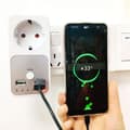 Miniatyrbild 5 av 5: Uttag med timer och USB, 16A, 230V, Vit