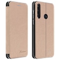 Miniatyrbild 1 av 4: Huawei Y6p Fodral Texturerat Läder Flip Korthållare Videostöd rose gold Rose