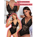 Miniatyrbilde 3 av 5: Kvinners Snap Open Crotch Undertøy Sexy Blonder Body Deep V Teddy