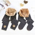 Miniatyrbillede 5 af 5: Vinter Varme Leggings Damer Tykke Fleece Leggings Transparent Bla Transparent Bla Transparent Black without socks 220G