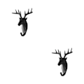 Miniatyrbillede 3 af 5: 1/2/3/5 Robust og holdbar dyrehoved nøglekrog til enkelt sort (hjort) black (deer) 2 Set