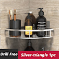 Miniatyrbillede 1 af 6: Hjørne brusebad caddies badeværelse arrangør hylde SILVER TRIANGEL sølv silver triangle 1pc