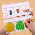 Miniatyrbillede 4 af 5: 2-pak Sammenklappelige Paletter, 25-rums Rektangulær Plastpalette, Bærbar Blandingspalettebakke med Tommelfingerhuller