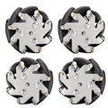 Miniatyrbilde 2 av 8: 4 stk 48 mm slitesterke stålmekanumhjulsett venstre og høyre hjul for robotbil 14209
