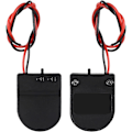 Miniatyrbillede 2 af 5: 10 stk. CR2032 batteriholder 1x 3V møntcelle batteriholder etui med afbryder til strømkabel (sort)