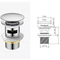 Miniatyrbillede 2 af 4: Vask Siphon Click Clac Vask Afløb til Vaske med Overløb, Trykventil Afløb til Vaske i Messing, Krom.