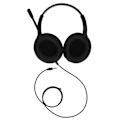 Miniatyrbillede 5 af 8: Binauralt kundeservice headset med lydstyrkejustering og mikrofon mute 3,5 mm telefon headset med USB lydkort til kontor