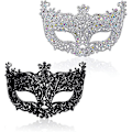 Miniatyrbild 1 av 5: pcs Maskeradmask, Svart Filigran och Silver Filigran Fancy Julmaskeradmasker för Maskeradbal