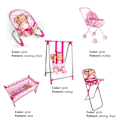Miniatyrbillede 3 af 3: Dukkevogn, Spisebordstol, Gyngestol, Gynge, Seng Til Dukker Pram Legetøj (Dukke Medfølger Ikke) - bed