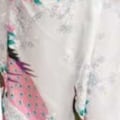 Miniatyrbilde 5 av 5: Kimono-kåpe, myk silke, kåpe - Kåpe nattkjole nattøy med 3/4 ermer Hvit Hvit White M
