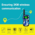 Pikkukuva 3 / 4: Lasten walkie-talkie taustavalaistulla LCD-näytöllä ja taskulampulla, kantama jopa 3 km, vihreä