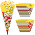 100 stk. Popcorn Papirposer med Tilspidsede Ender Kegleformede Slikposer til Popcorn og Slik
