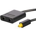 Miniatyrbillede 5 af 5: Dual Port Digital Optisk Audio Splitter Adapter Fiber Optisk Audio Kabel 1 ind 2 ud Sort