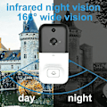 Miniatyrbillede 3 af 4: Trådløs smart WiFi-dørklokkekamera telefon video dør visuel ring dørklokke Intercom (hvid)